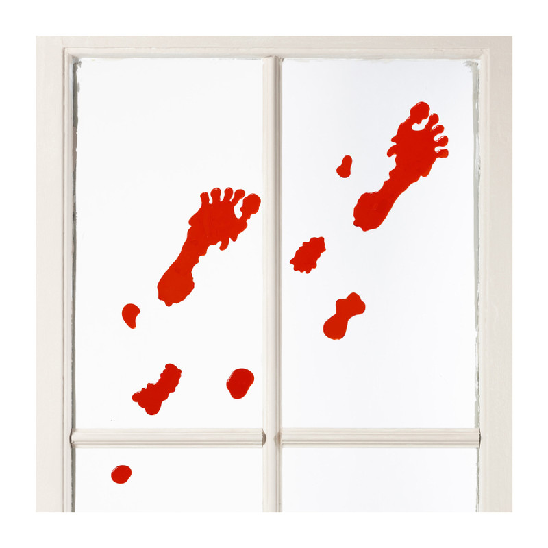 Raamsticker voeten - rood - 19x19 cm