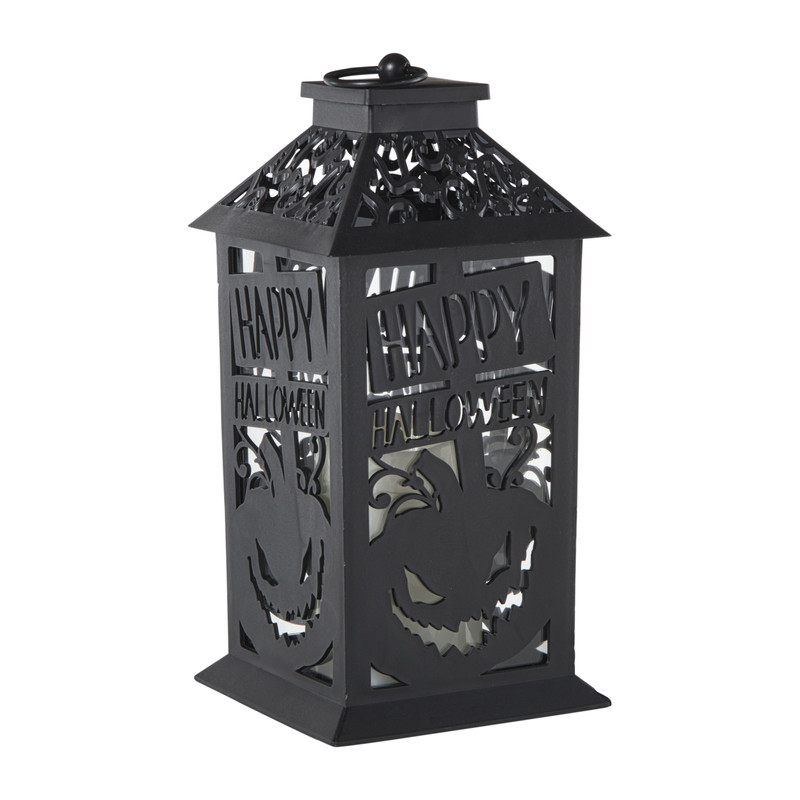 Lantaarn halloween - zwart - 30.5x14x14 cm