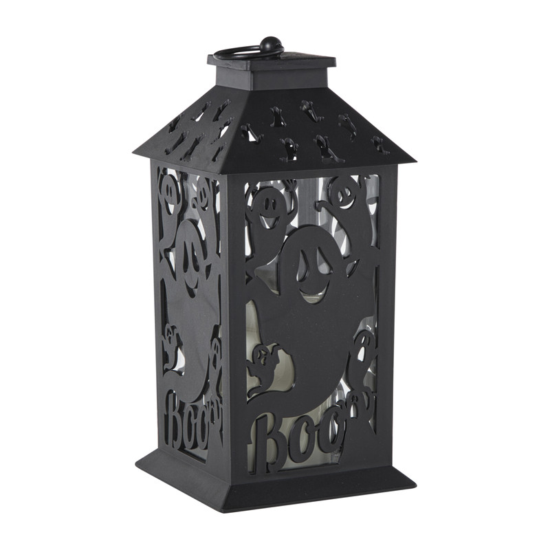 Lantaarn spook - zwart - 30.5x14x14 cm