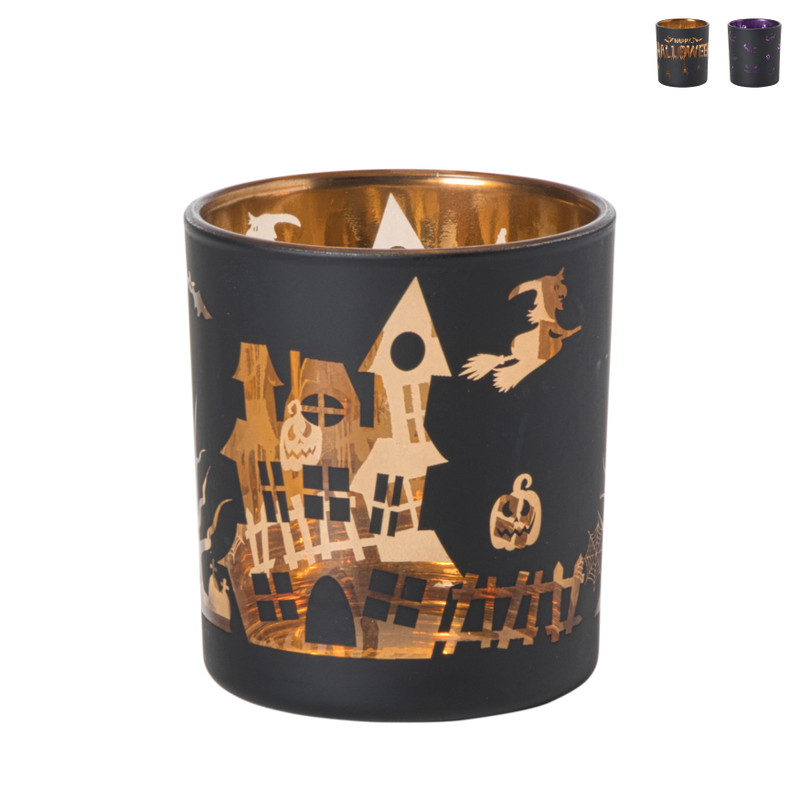 Waxinelichthouder halloween - multikleur - diverse varianten