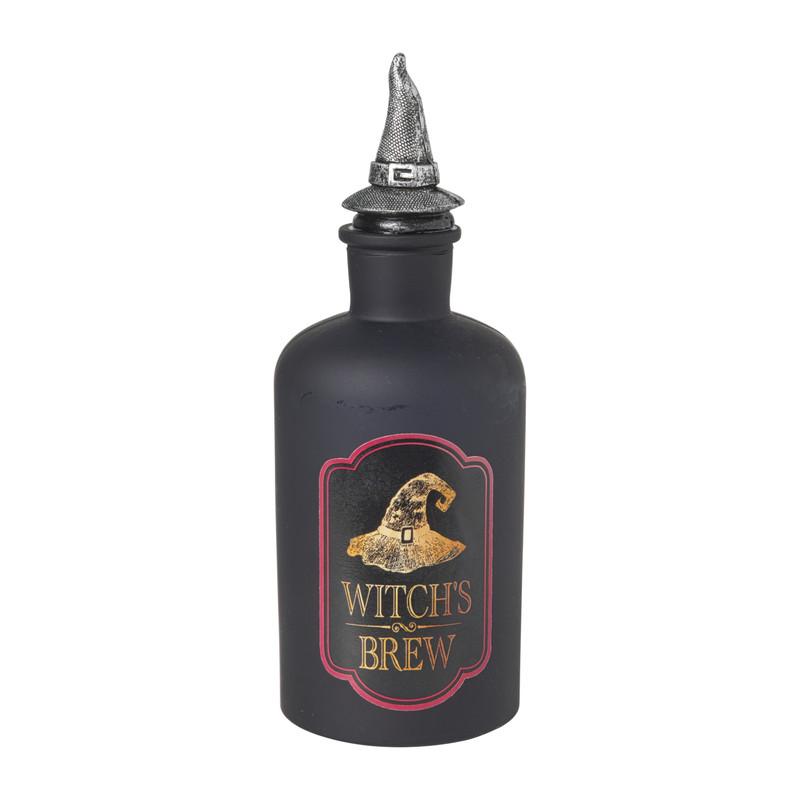 Halloween deco flesje heks - ø8x21.8 cm