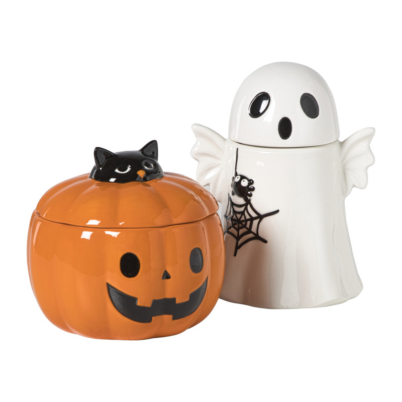 Spookje snoeppot - wit - 18.7x14x12 cm