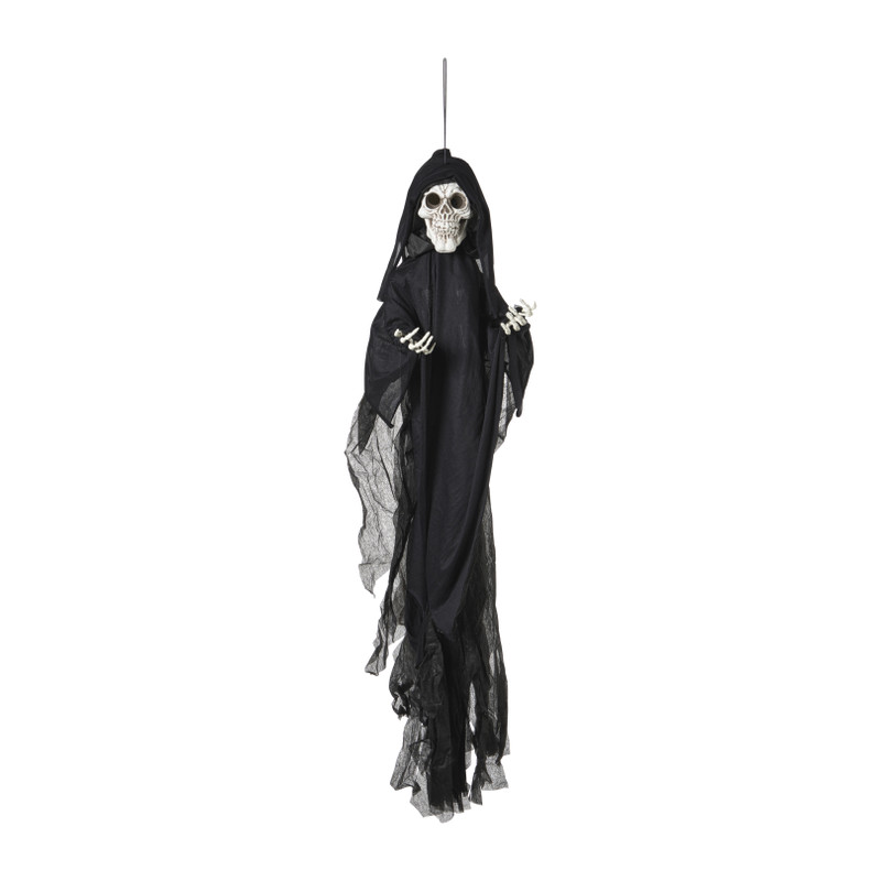 Halloween pop skelet met licht en geluid - wit - 120x70x15 cm