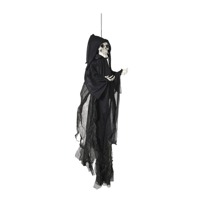 Halloween pop skelet met licht en geluid - wit - 120x70x15 cm