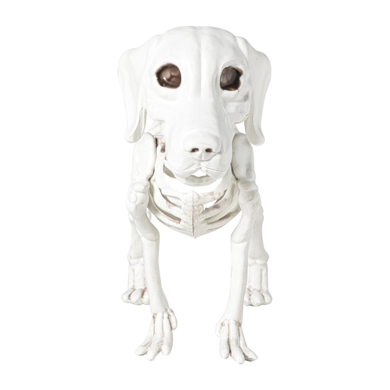 Halloween decoratie hondenskelet - wit - 21x27x12 cm