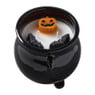 Halloween geurkaars heksenketel - wit/zwart - ø13x12 cm