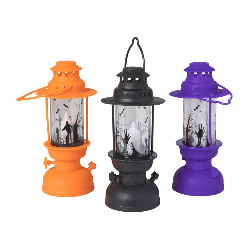 Halloween LED lantaarn - diverse varianten - ø10x17 cm