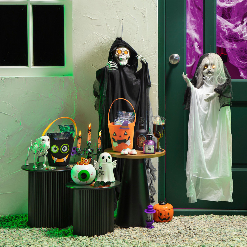 Halloween LED lantaarn - diverse varianten - ø10x17 cm