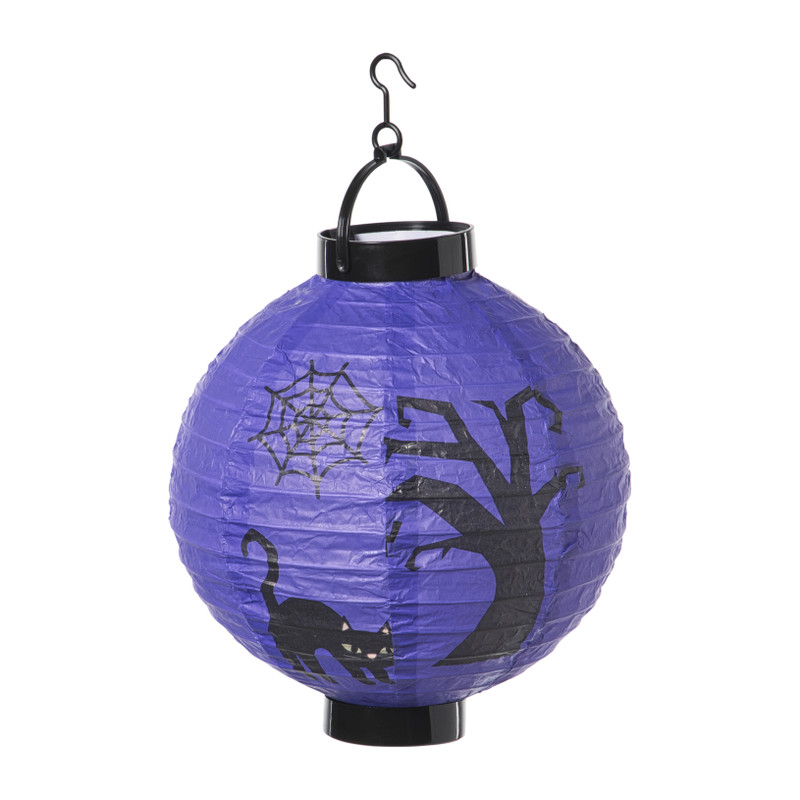 Halloween lampion - paars - ø25x25 cm