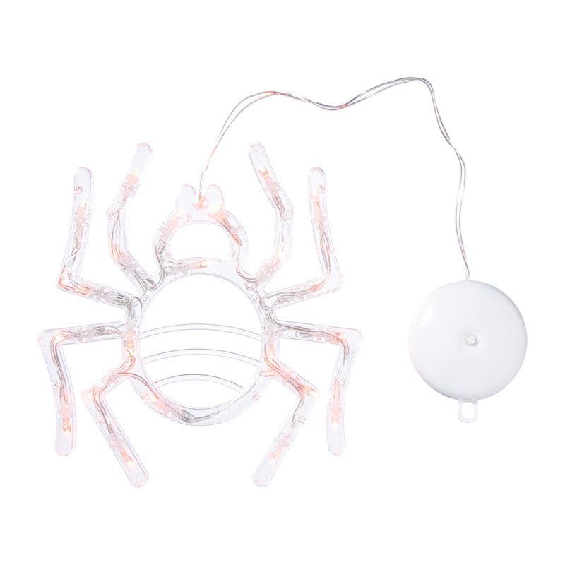 Halloween LED spin - transparant/oranje - 19x20 cm