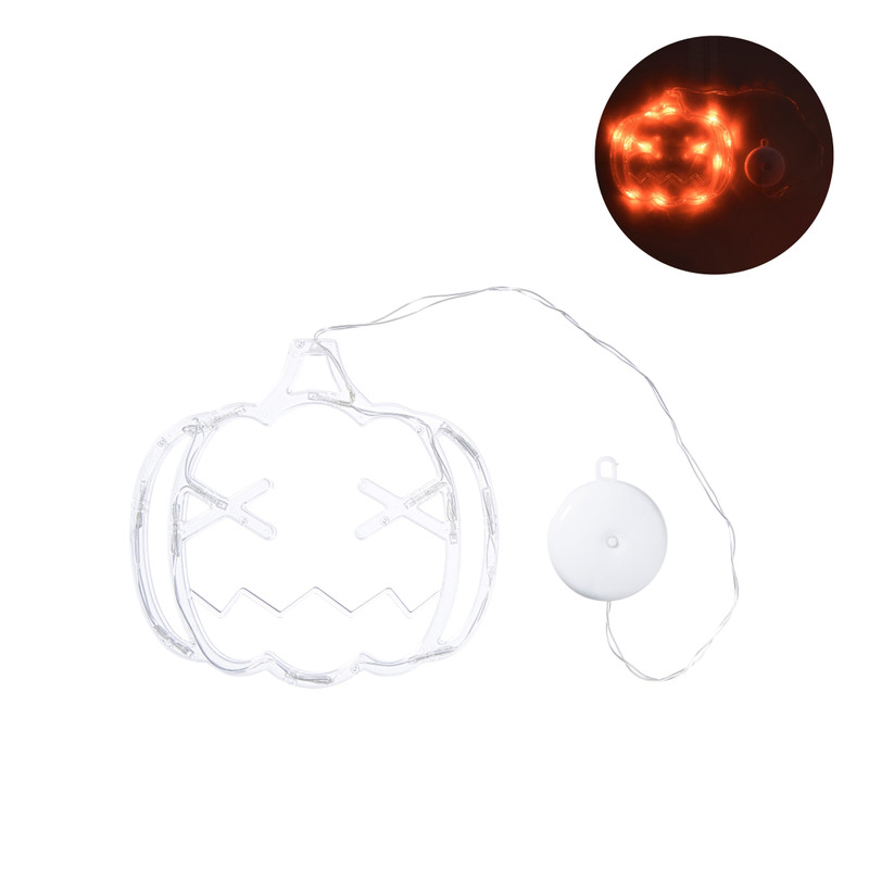 Halloween LED pompoen - transparant/oranje - 21x20 cm