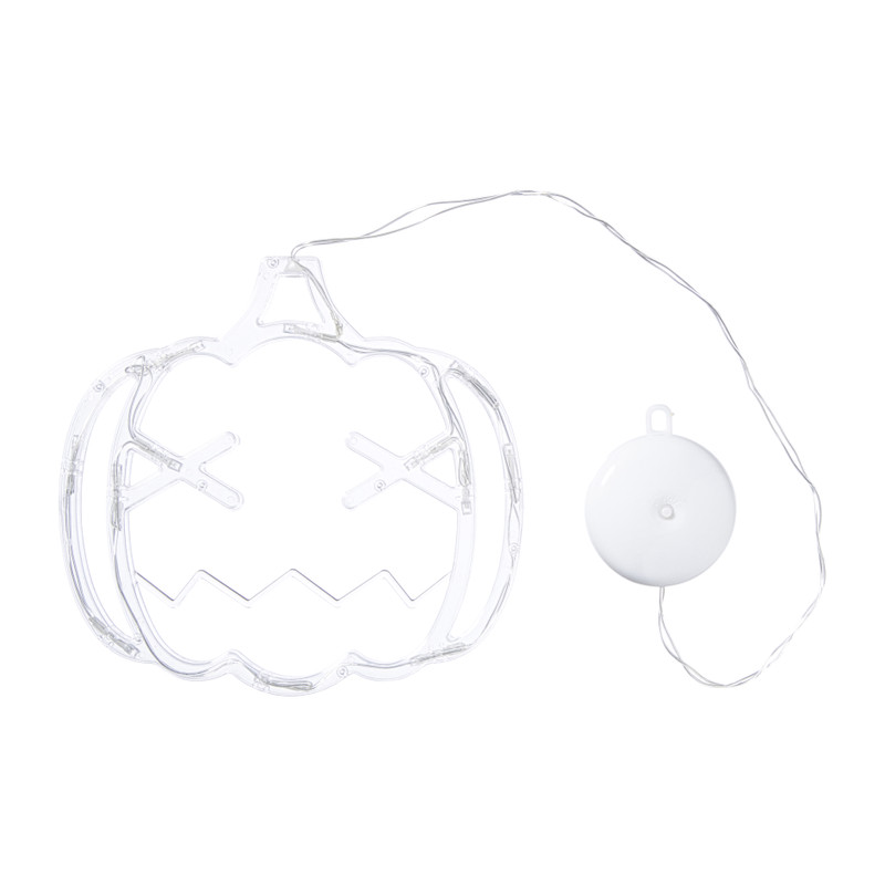 Halloween LED pompoen - transparant/oranje - 21x20 cm