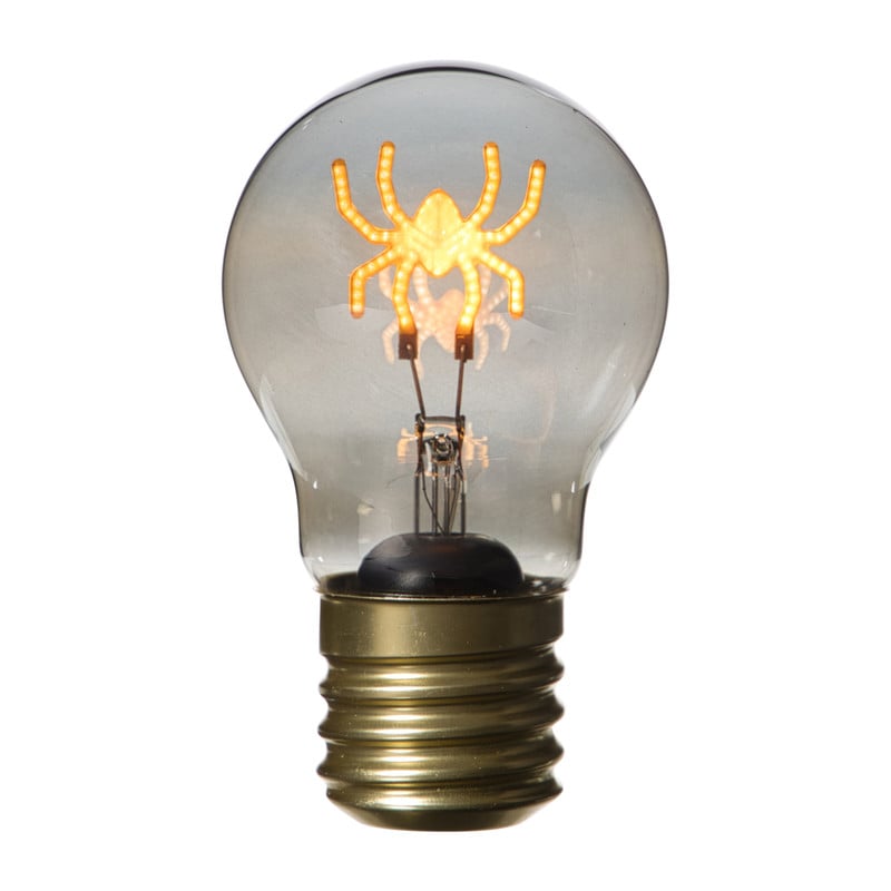 Halloween ledlampje spin - oranje - ø6.8x11.4 cm