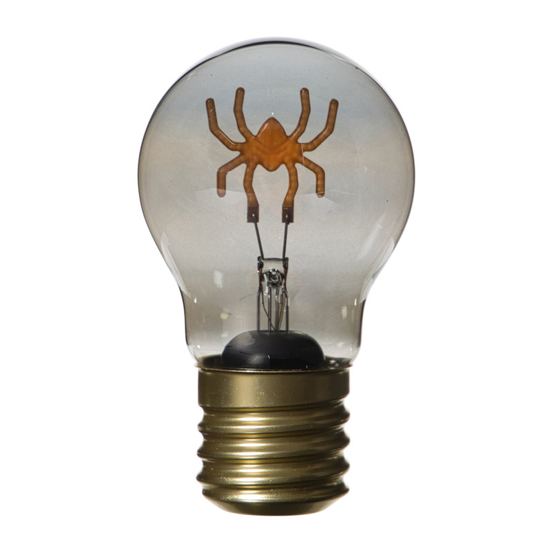 Halloween ledlampje spin - oranje - ø6.8x11.4 cm