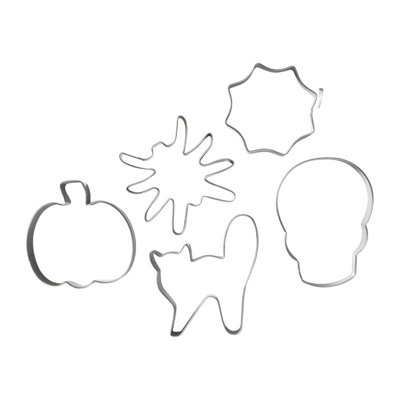 Halloween bakvormen - zilverkleurig - set van 5