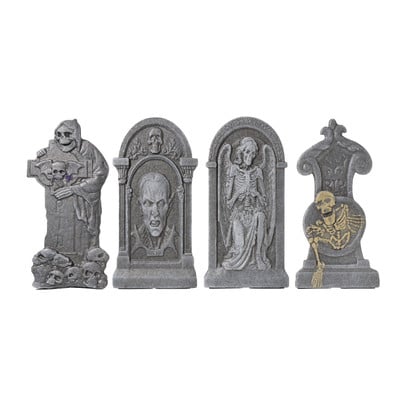 Halloween grafstenen - grijs -42x21x10 cm