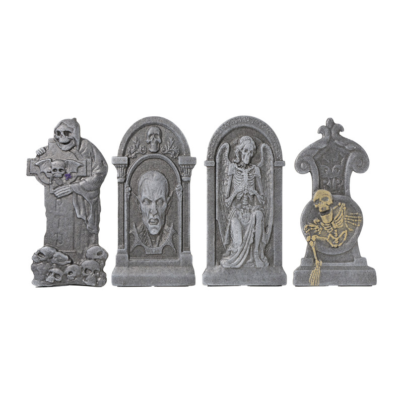 Halloween grafstenen - grijs -42x21x10 cm 