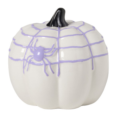 Halloween pompoen deco - paars - ø14.5x14.5 cm