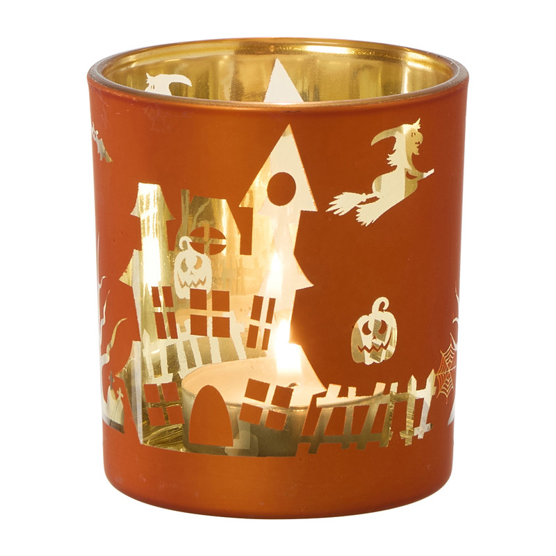 Halloween theelichthouders - multikleur - ø7x8 cm 