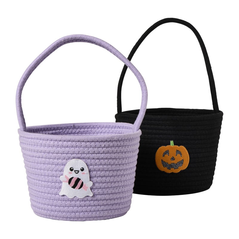 Halloween mandje - zwart/lila - ø20x15 cm 