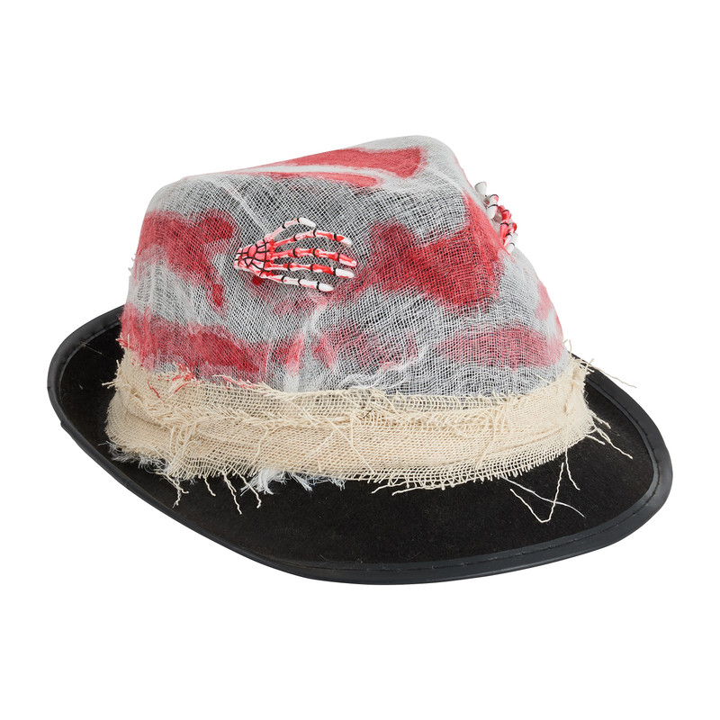 Hoed halloween - zwart/wit - 1 maat