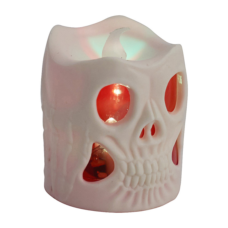 Skull met led verlichting - wit - incl. batterijen