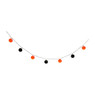 Verlichtingssnoer glitter bal - oranje & zwart - 170 cm