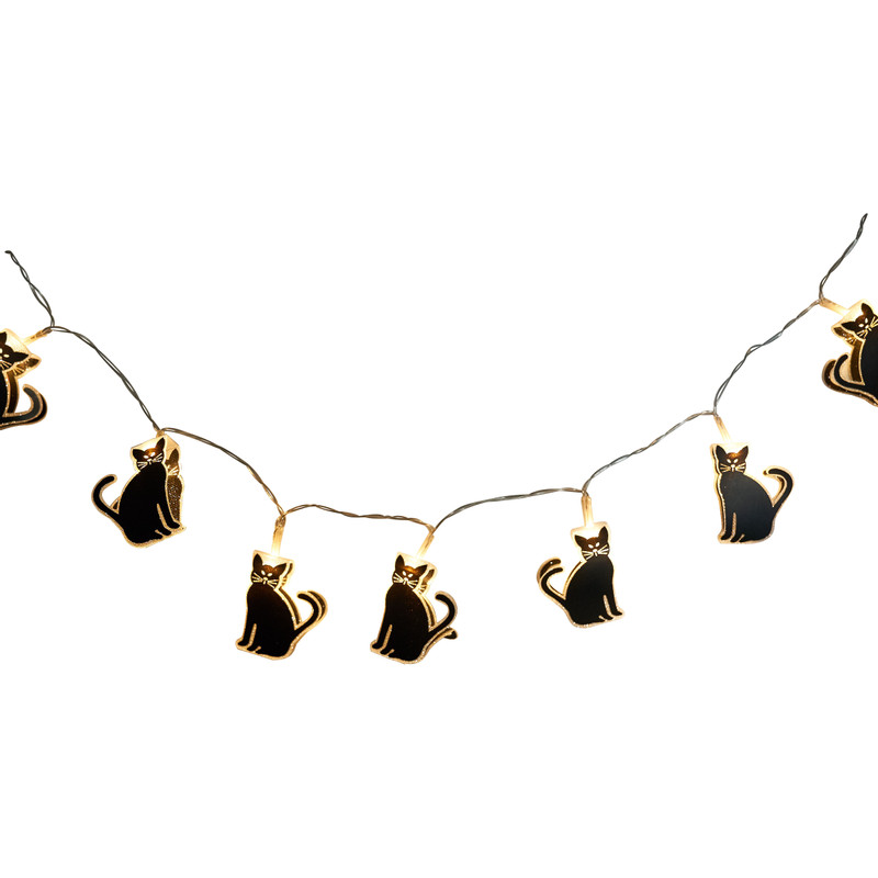 Verlichtingssnoer zwarte kat - 120 cm