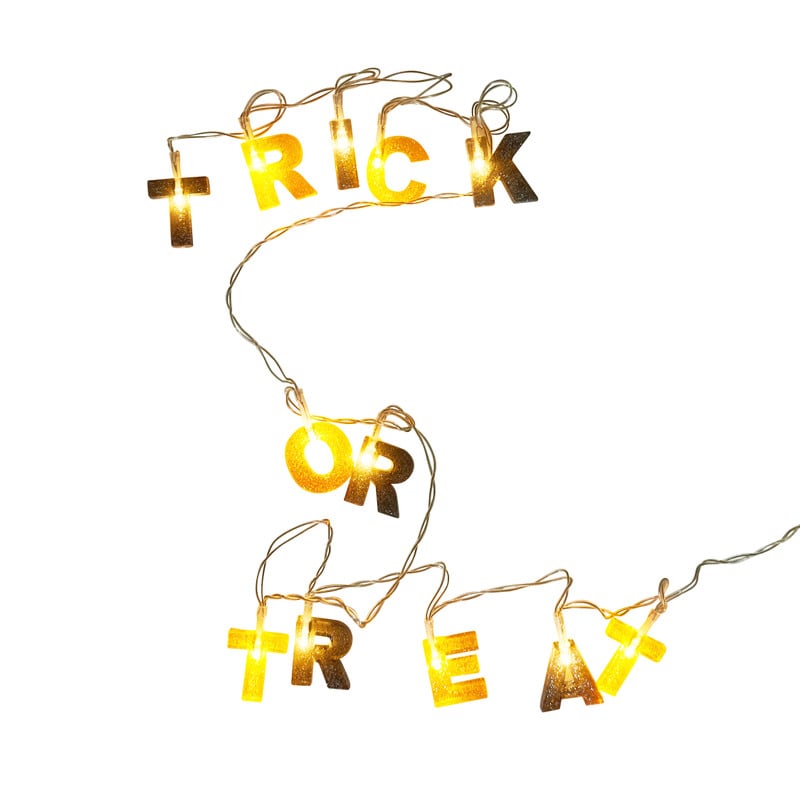 Verlichtingssnoer Trick or Treat - 130 cm - zwart/oranje