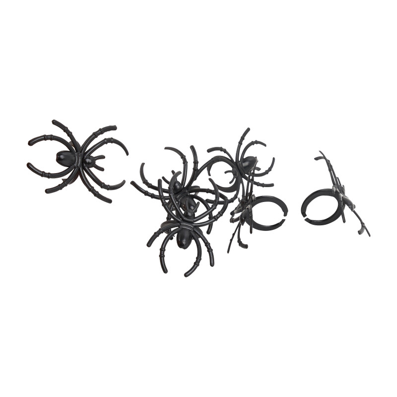Spinnetjes - zwart - 48 stuks
