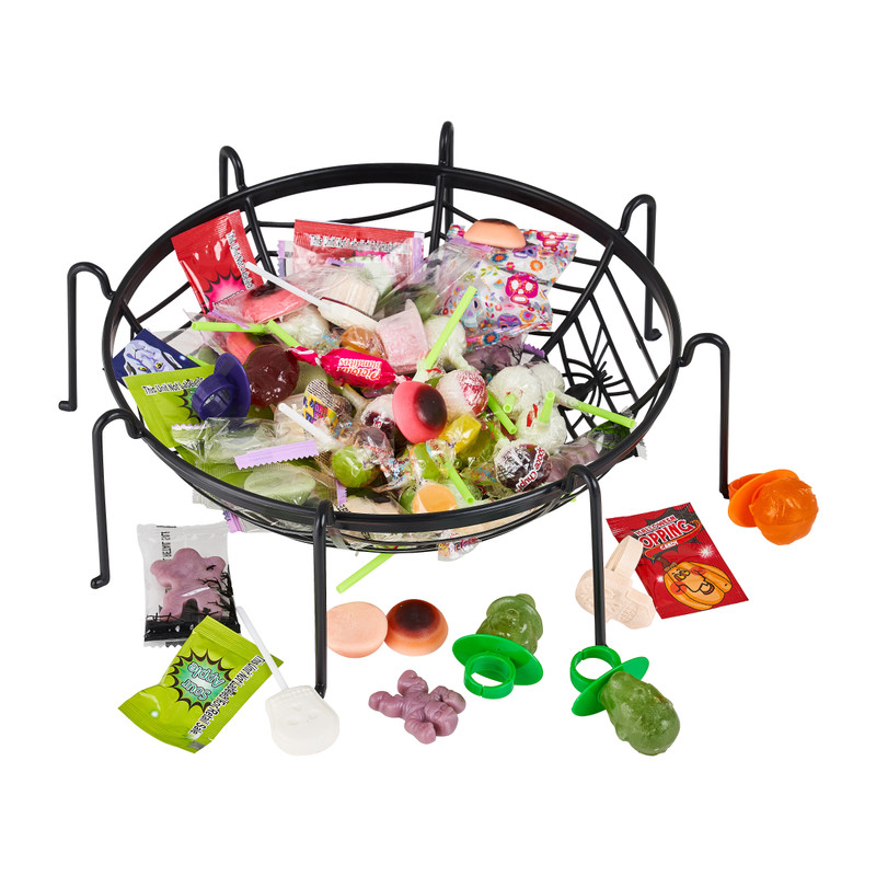 Snoepschaal met spinnenpootjes - diverse kleuren - ø34x40 cm