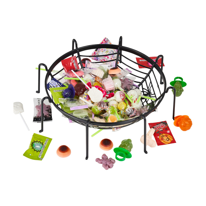 Snoepschaal met spinnenpootjes - diverse kleuren - ø34x40 cm