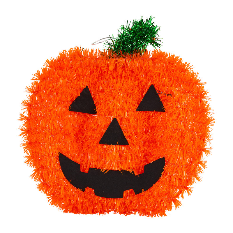 Tinsel pompoen - oranje- 32X31 cm
