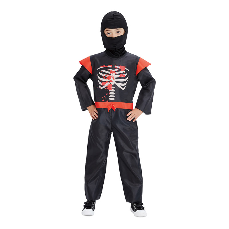 Halloween ninja skelet kinderkostuum - maat 128