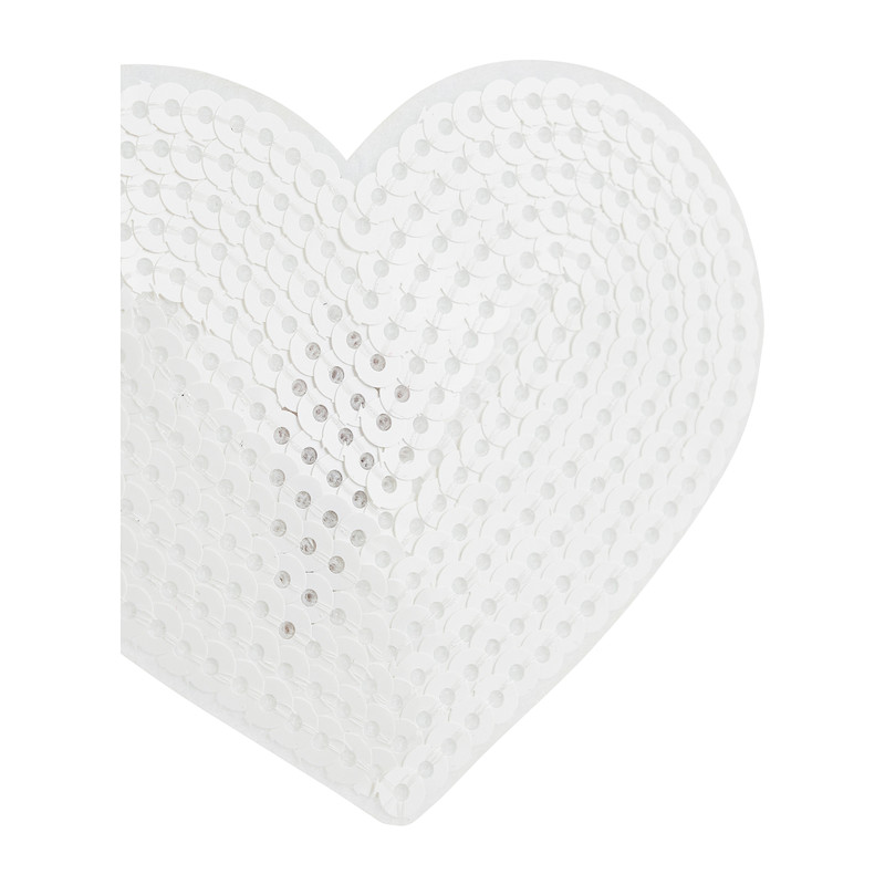 Patch hart - wit - 8x6.5 cm