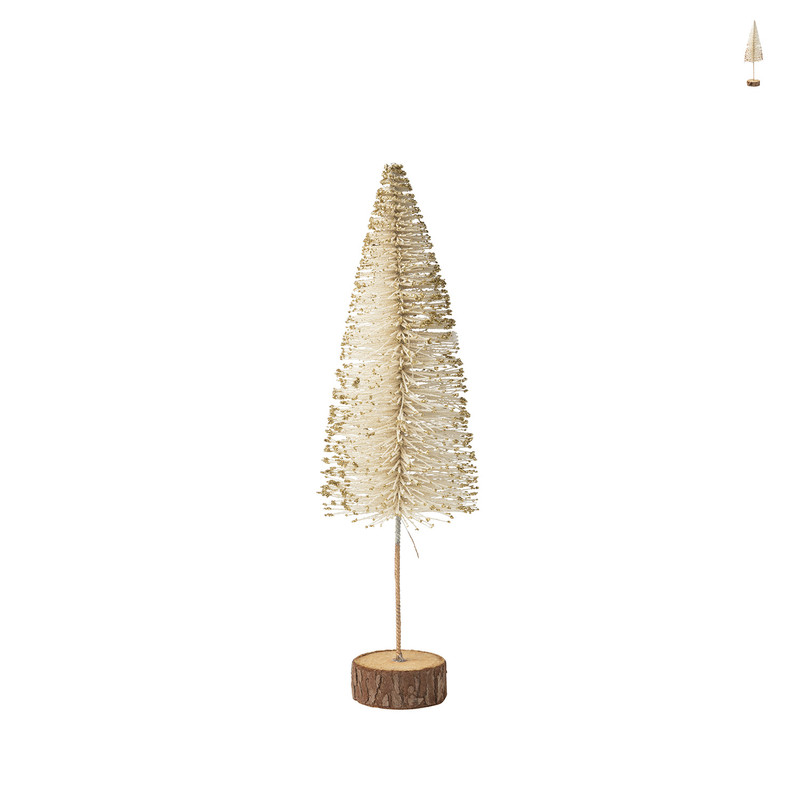Boompje créme en glitter - diverse varianten - 32 cm