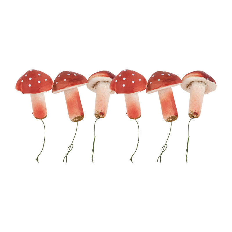 Paddenstoel op steel - diverse varianten - 6 stuks
