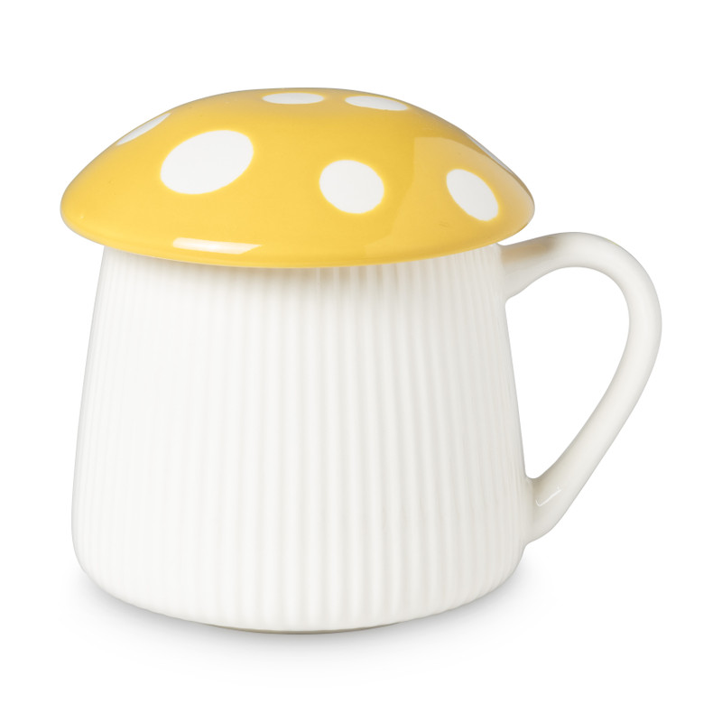 Mok paddenstoel - diverse kleuren - ø14x11 cm