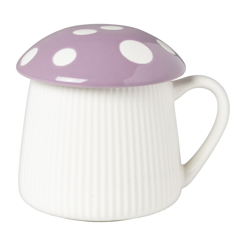 Mok paddenstoel - diverse kleuren - ø14x11 cm