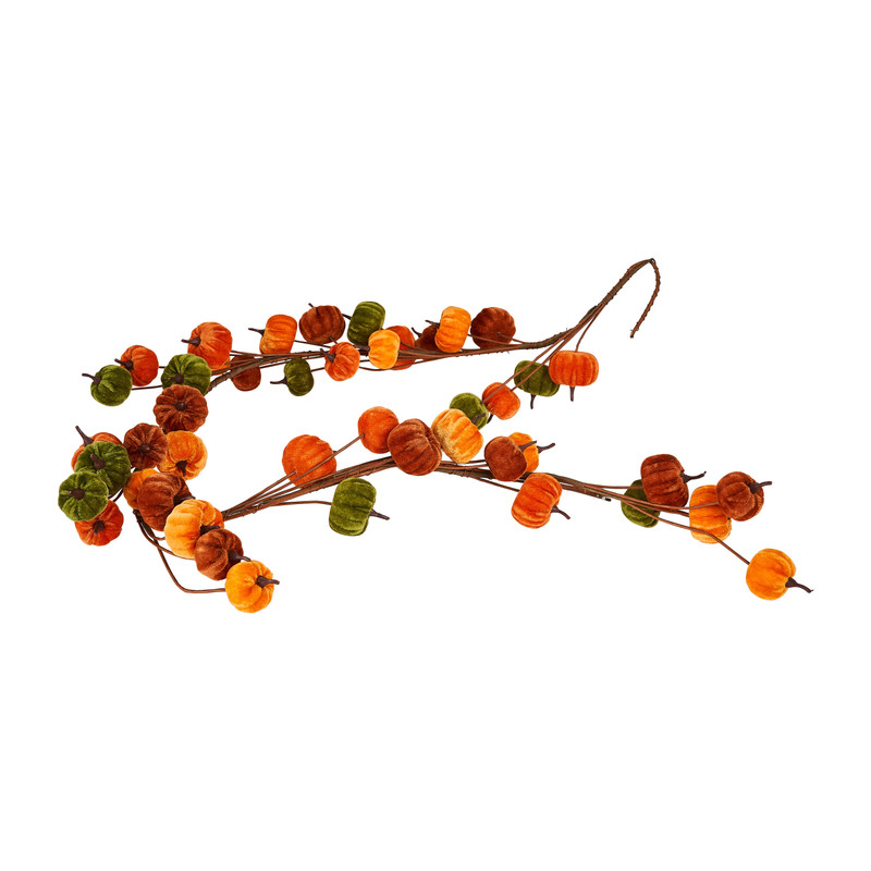 Pompoen guirlande - oranje/geel/groen - 150x10x10 cm