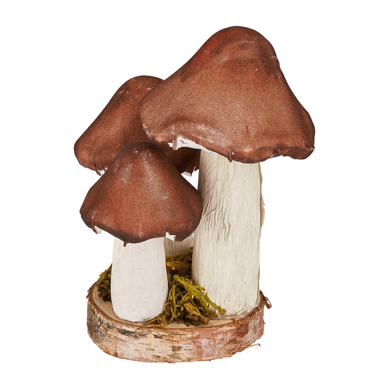 Paddenstoel donkerbruin - 15x13x18 cm