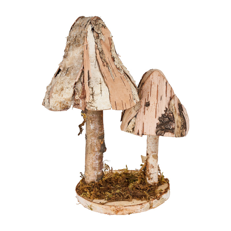 Paddenstoel hout - 11x15x22 cm