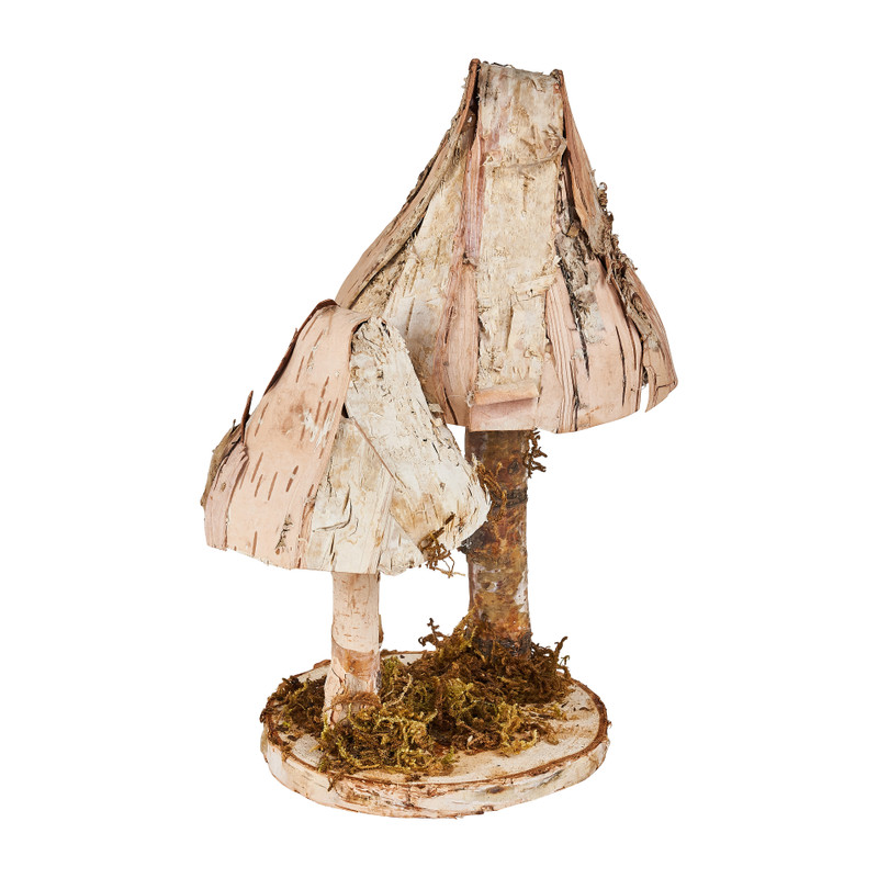 Paddenstoel hout - 11x15x22 cm
