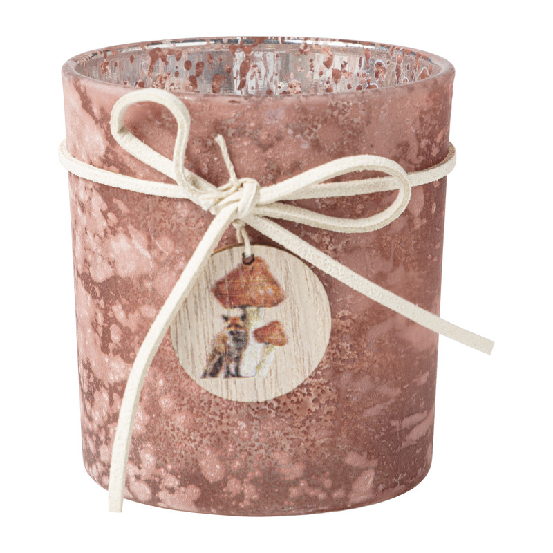 Theelichthouder herfst met strik - diverse kleuren