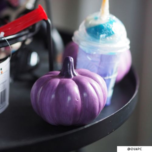 Decoratie pompoen - paars - ø7.5x6.5 cm