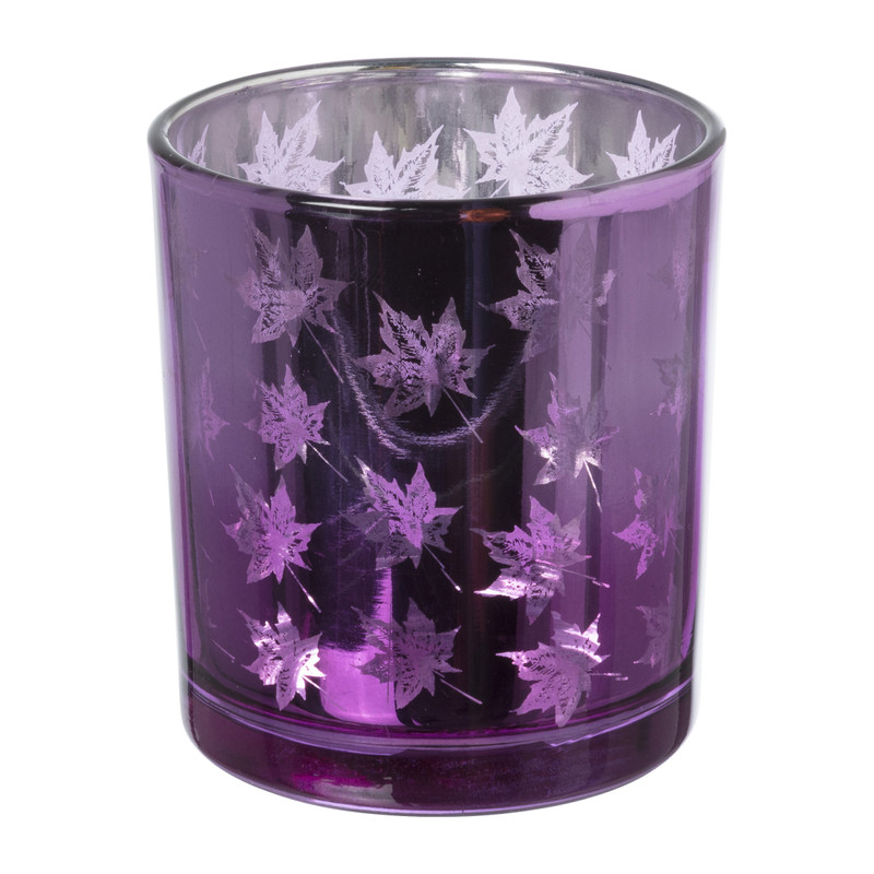 Theelichthouder herfstbladeren - diverse varianten - ø7x8 cm