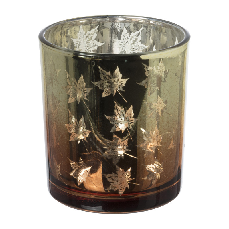 Theelichthouder herfstbladeren - diverse varianten - ø7x8 cm