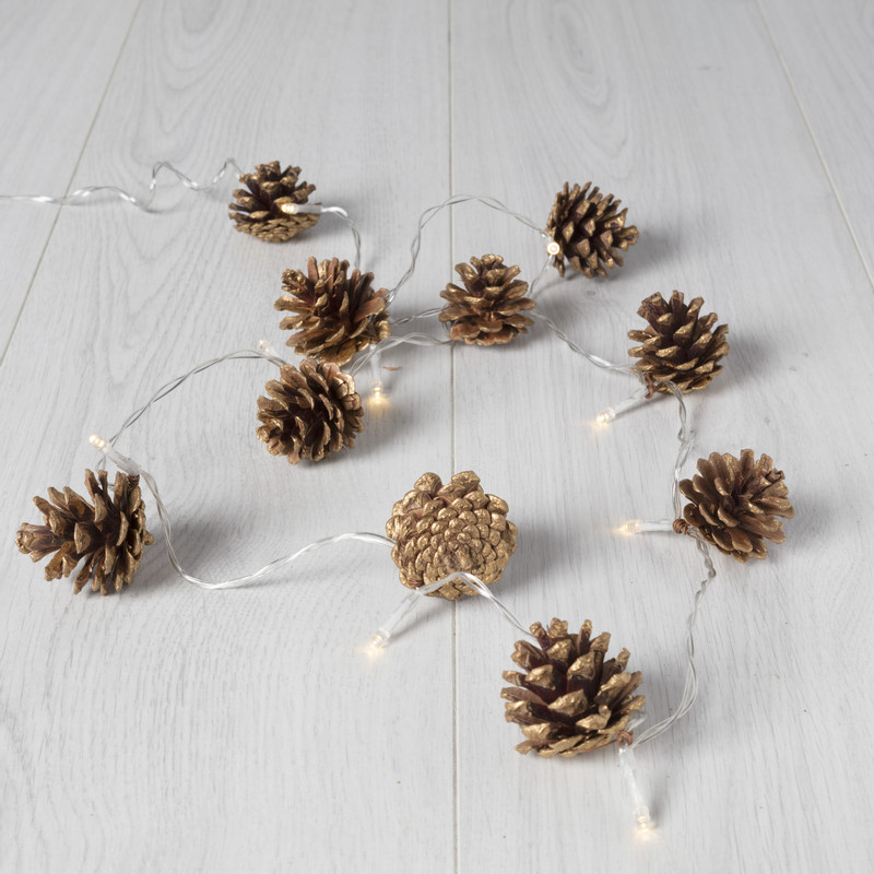 Lichtslinger dennenappels - bruin - 165 cm