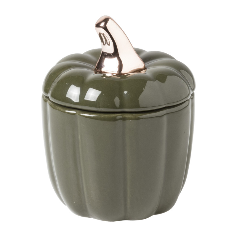 Geurkaars pompoen - groen - ø10x12 cm