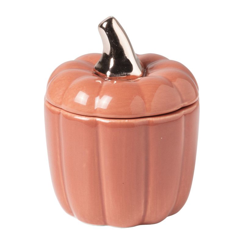 Geurkaars pompoen - roze - ø10x12 cm